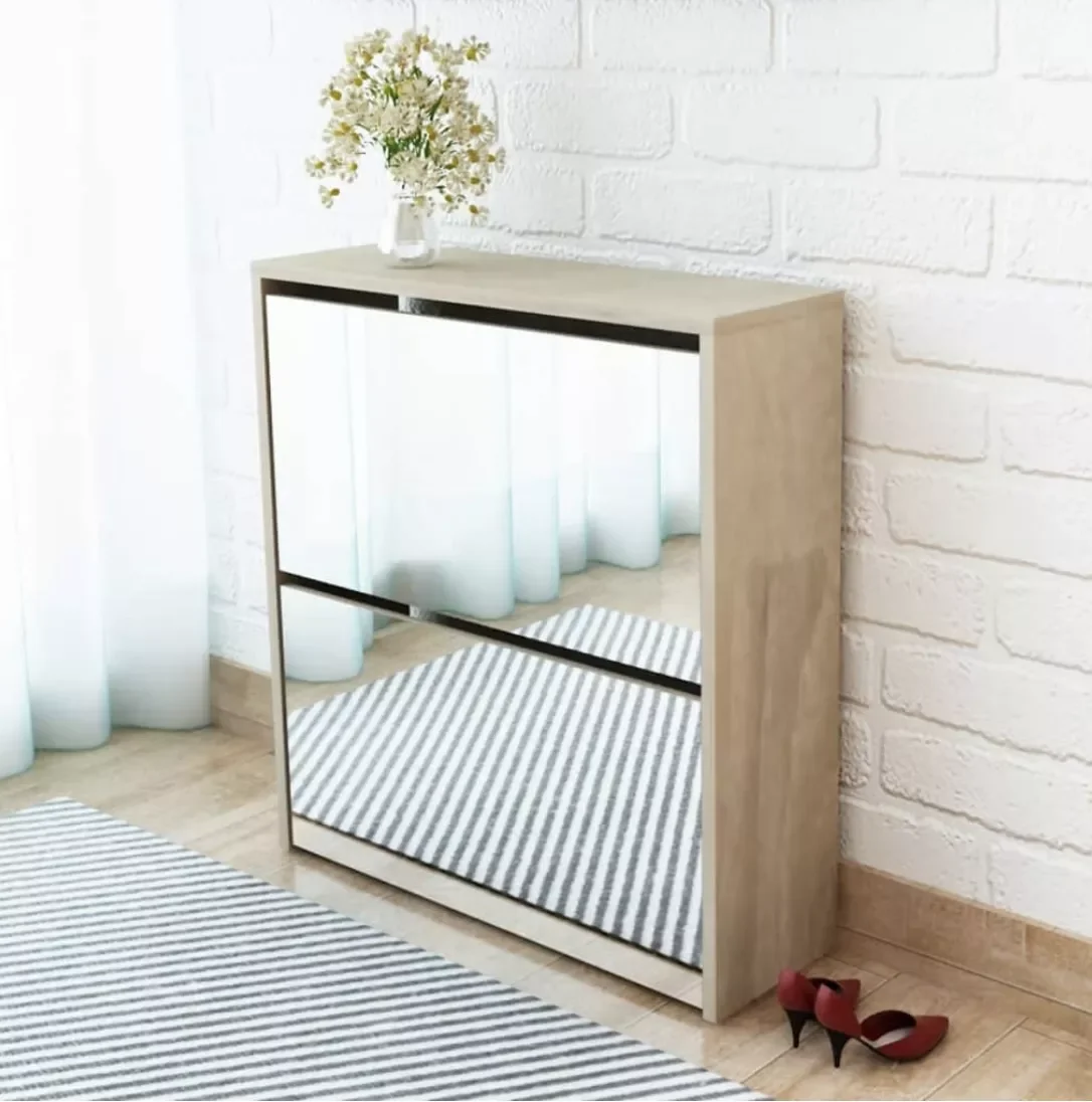 2 Compartments Oak Wood Mirror Shoe Cabinet, Shoe Organizer, Shoe Cabinet, Living Room Cabinet Organizer, Bedroom Wardrobe Shoe
2 Compartments Oak Wood Mirror Shoe Cabinet, Shoe Organizer, Shoe Cabinet, Living Room Cabinet Organizer, Bedroom Wardrobe Shoe