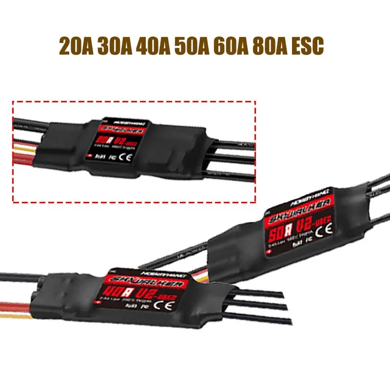 Hobbywing Skywalker 80A 60A 50A 40A 30A 20A ESC Speed Controller With UBEC For RC Airplanes Helicopte
Hobbywing Skywalker 80A 60A 50A 40A 30A 20A ESC Speed Controller With UBEC For RC Airplanes Helicopte