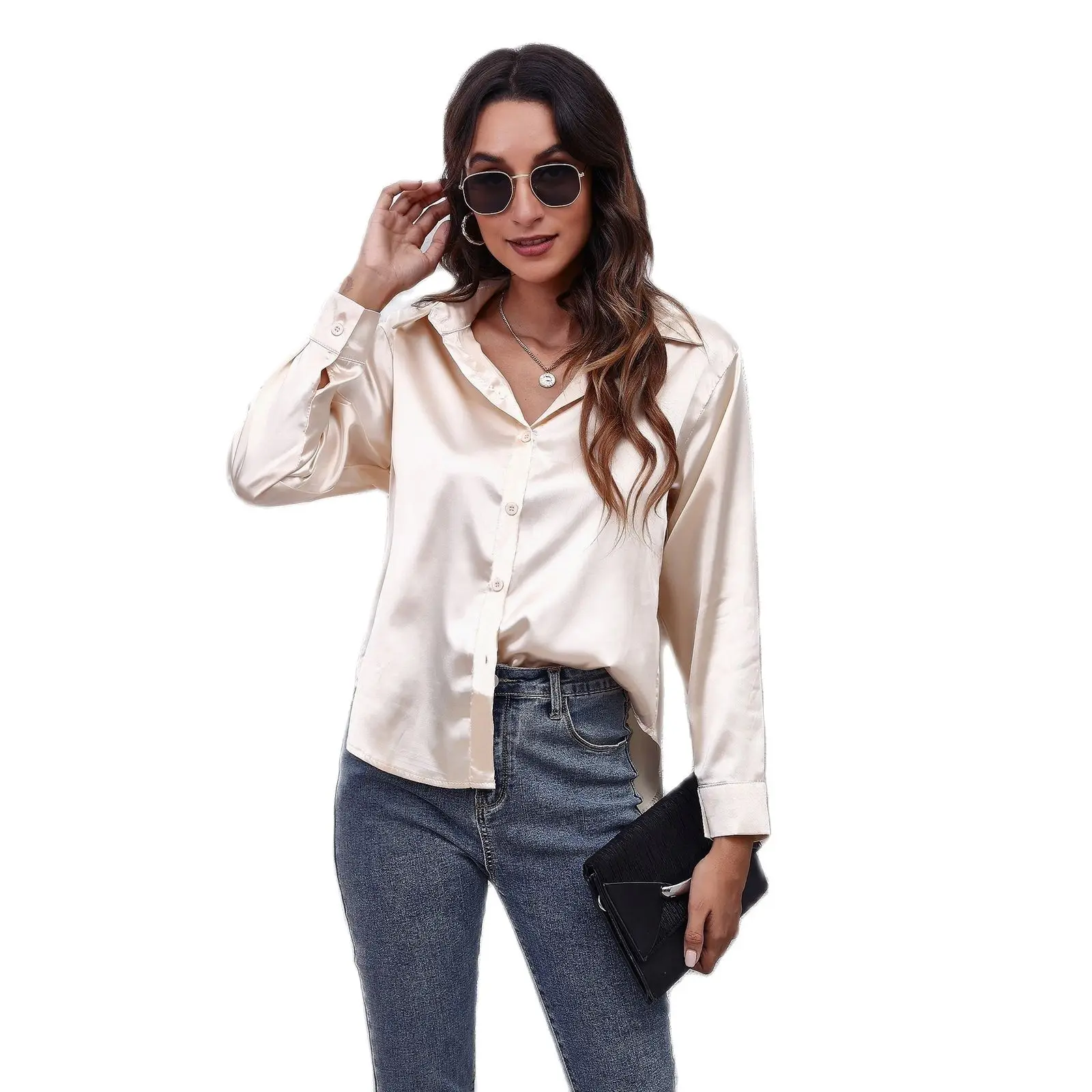 Satin Shirt Women's Satin Imitation Silk Long Sleeved Shirt New Spring Autumn Fashion, Workwear Multiple Colour Women Female
Satin Shirt Women's Satin Imitation Silk Long Sleeved Shirt New Spring Autumn Fashion, Workwear Multiple Colour Women Female