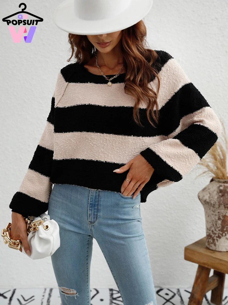 New In Autumn Winter Women Sweater Fashion Casual Loose Knitted Stripe Thick Warm Pullovers O-Neck Long Sleeve Party Lady Tops
New In Autumn Winter Women Sweater Fashion Casual Loose Knitted Stripe Thick Warm Pullovers O-Neck Long Sleeve Party Lady Tops