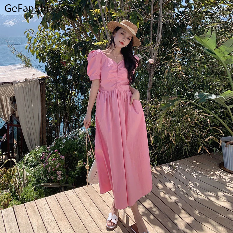 New Summer Women Dress Casual Solid V-Neck Short Sleeve Dress Fashion Elegant Sweet Cute Dresses Robe Holiday Beach Clothing
New Summer Women Dress Casual Solid V-Neck Short Sleeve Dress Fashion Elegant Sweet Cute Dresses Robe Holiday Beach Clothing