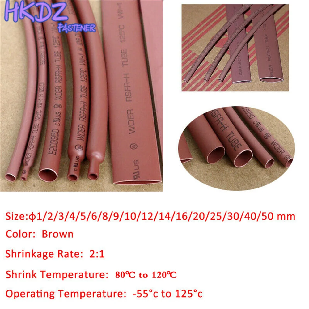 1/2/3/5 Meters 2:1 1mm-50mm Brown Heat Shrink Tube Heat Shrinkable Sleeving Tubing Wrap Wire Insulation Sleeve
1/2/3/5 Meters 2:1 1mm-50mm Brown Heat Shrink Tube Heat Shrinkable Sleeving Tubing Wrap Wire Insulation Sleeve