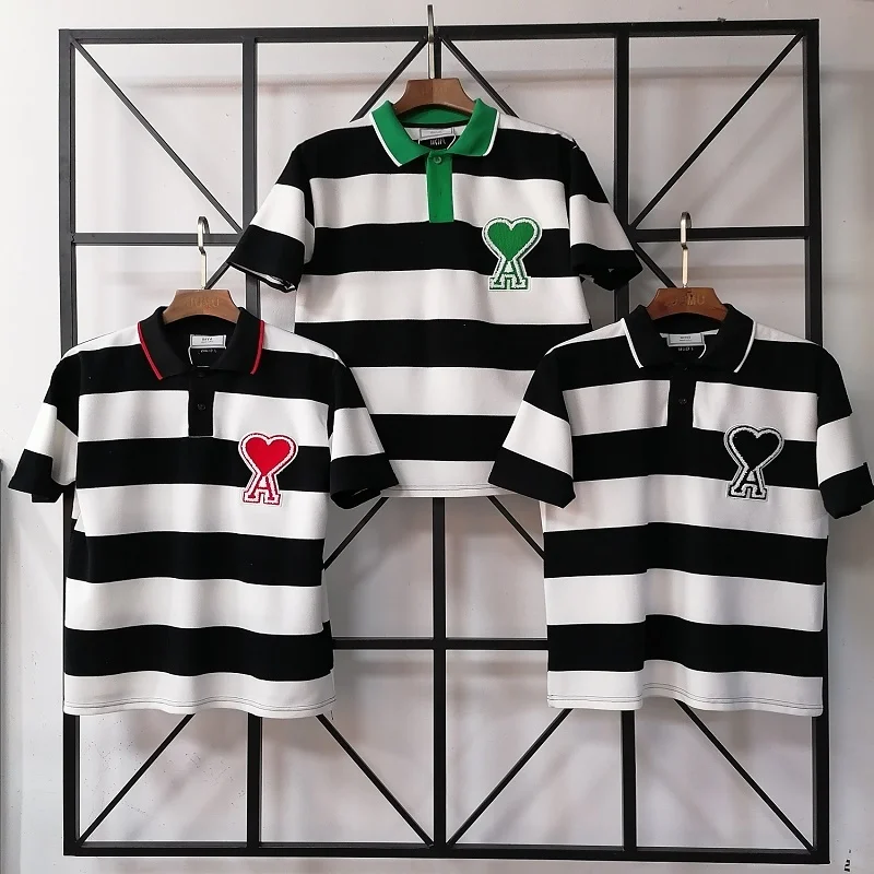Ami Summer 2022 New Embroidered Men's T-shirt Ropa Hombre Short Sleeve Loose And Comfortable Striped POLO Shirt Men's Shirt
Ami Summer 2022 New Embroidered Men's T-shirt Ropa Hombre Short Sleeve Loose And Comfortable Striped POLO Shirt Men's Shirt
