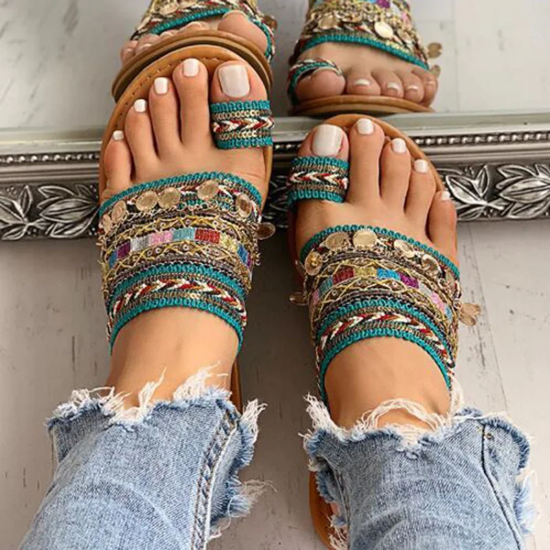 Ethnic Style Boho Folk-custom Sandals Womens Casual Flat Shoe Pinch Toe Slip-On Slippers Ladies Beach Sandal
Ethnic Style Boho Folk-custom Sandals Womens Casual Flat Shoe Pinch Toe Slip-On Slippers Ladies Beach Sandal