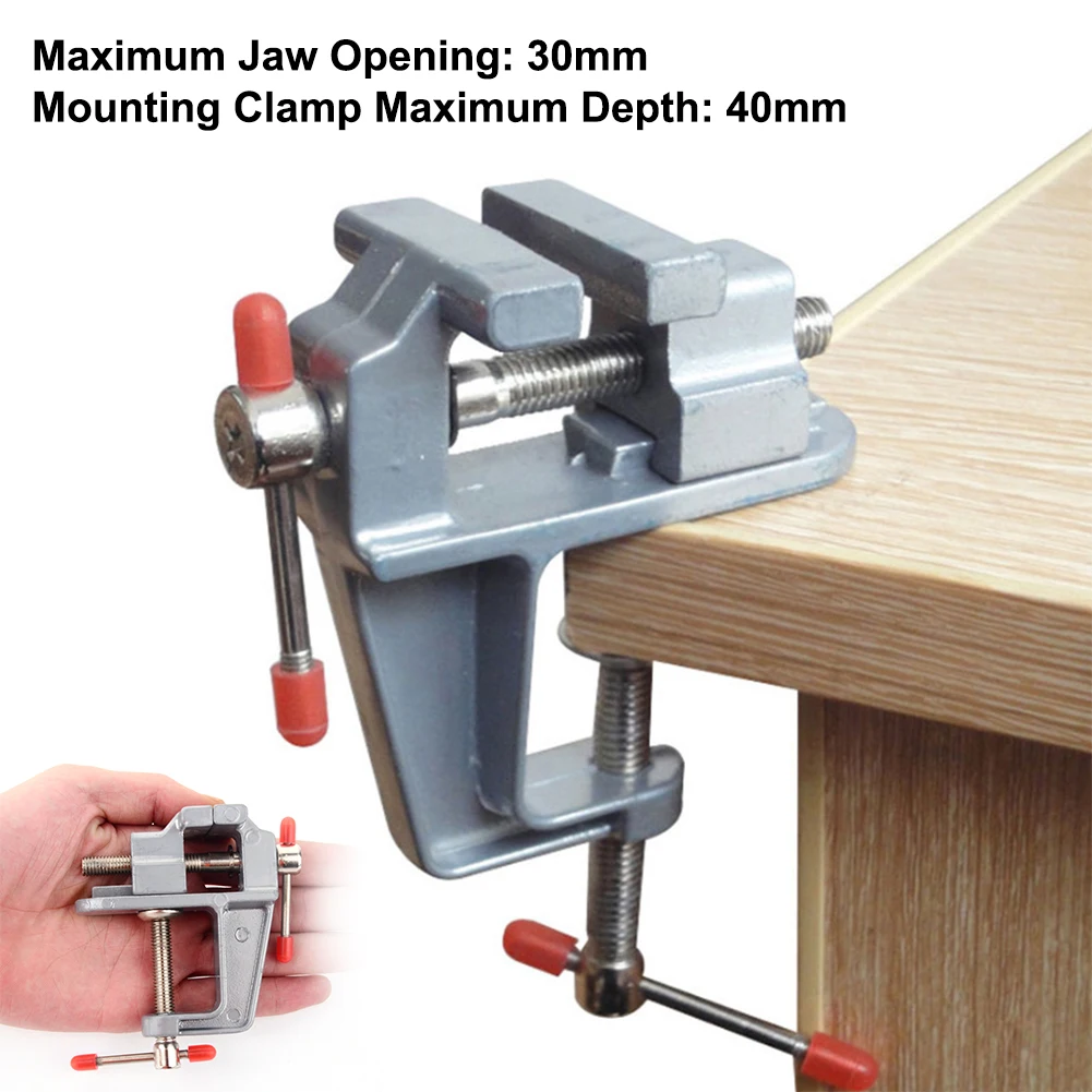 New 1Pc 30mm Mini Vise Aluminum Alloy Durable Multifunctional Small Table Clip Convenient Jewelry Craft DIY Woodworking Clip
New 1Pc 30mm Mini Vise Aluminum Alloy Durable Multifunctional Small Table Clip Convenient Jewelry Craft DIY Woodworking Clip