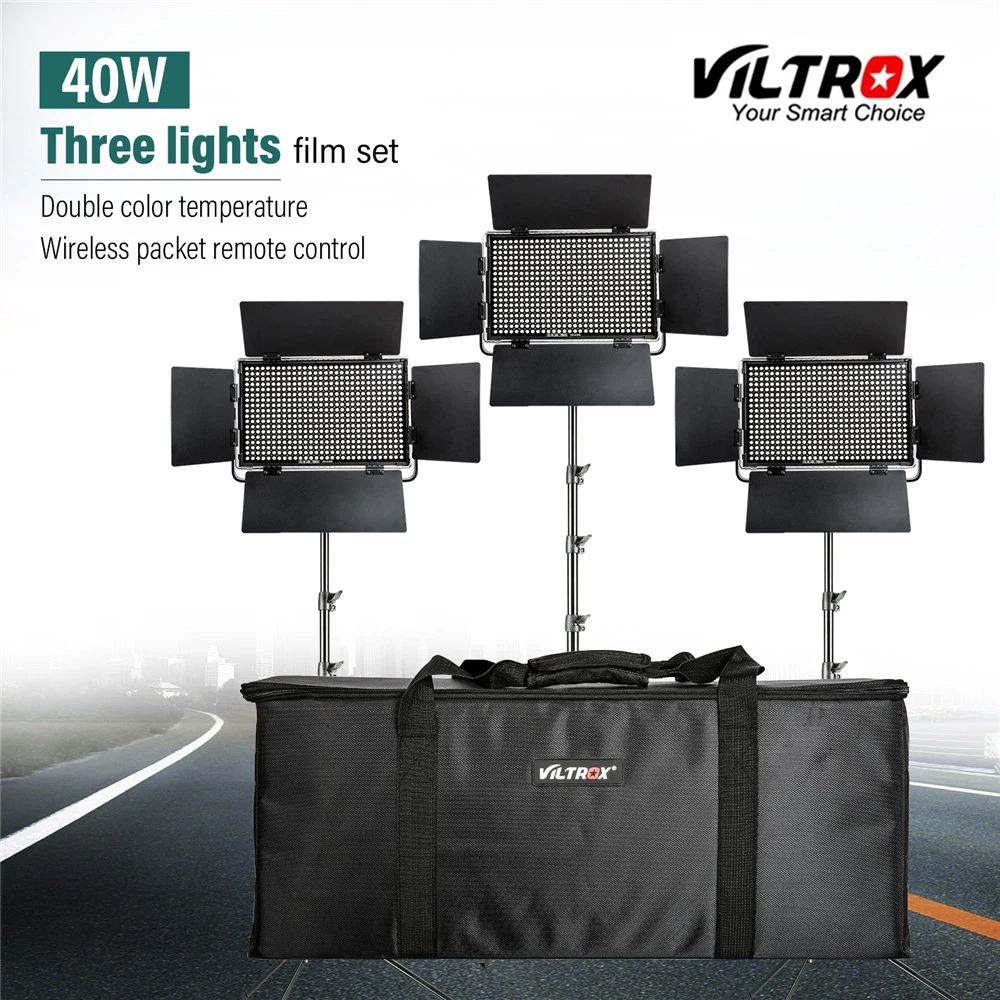 

Viltrox VL-40T 3 шт. Светодиодная лампа для видеосъемки студийная двухцветная тонкая лампа с регулируемой яркостью + подставка светильник для каме...