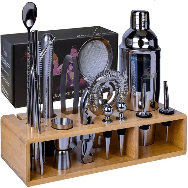 Svin Bartender Kit 20 Piece Bar Tool Set with Bamboo Stand Cocktail Shaker Set Stainless Steel Bar Tools Bar Kit Bartender Tools
Svin Bartender Kit 20 Piece Bar Tool Set with Bamboo Stand Cocktail Shaker Set Stainless Steel Bar Tools Bar Kit Bartender Tools