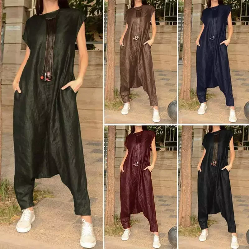 Free Shipping 2022 Overalls Women's Drop Crotch Jumpsuits Female Short Sleeve Rompers Combinaison Femme Cargo Pants Palazzo
Free Shipping 2022 Overalls Women's Drop Crotch Jumpsuits Female Short Sleeve Rompers Combinaison Femme Cargo Pants Palazzo