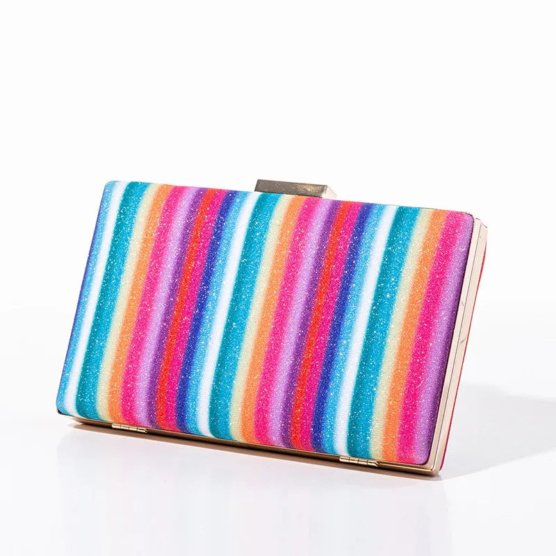 2022 New Evening Bag Party Hand bag Chain Rainbow Stripe Ladies Clutch Purse Single Shoulder Messenger Bag Z372
2022 New Evening Bag Party Hand bag Chain Rainbow Stripe Ladies Clutch Purse Single Shoulder Messenger Bag Z372