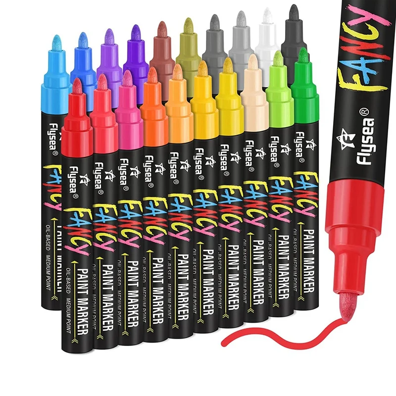 Paint Pens Paint Markers, 20 Colors Oil-Based Waterproof Paint Marker Pen Set, Never Fade Quick Dry And Permanent
Paint Pens Paint Markers, 20 Colors Oil-Based Waterproof Paint Marker Pen Set, Never Fade Quick Dry And Permanent