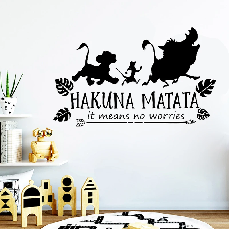 Cartoon Wall Stickers Kids Room Decal Quotes Hakuna Matata Means No Worries Art Mural Boys Bedroom Decoration Friendship
Cartoon Wall Stickers Kids Room Decal Quotes Hakuna Matata Means No Worries Art Mural Boys Bedroom Decoration Friendship