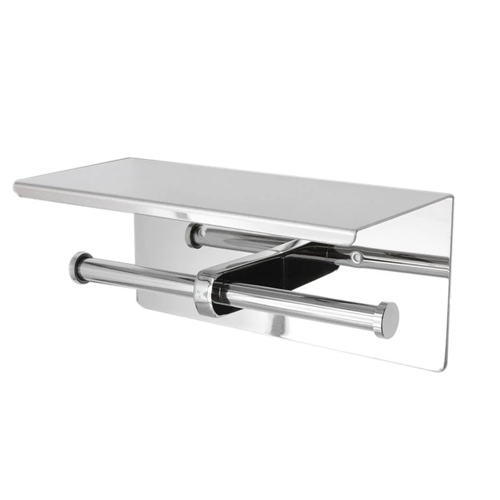 Stainless Steel Toilet Paper Holder Wall Mounted Double Roll Phone Tissue Holder Rack Bathroom
Stainless Steel Toilet Paper Holder Wall Mounted Double Roll Phone Tissue Holder Rack Bathroom