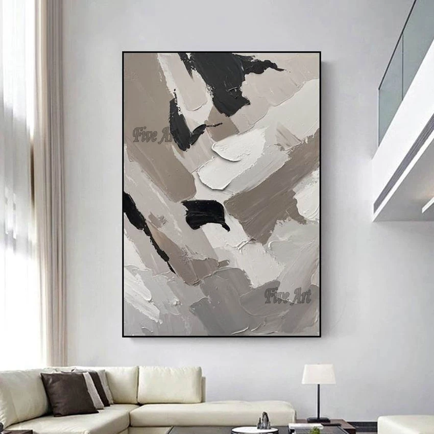 Ручная работа, набор для украшения дома, палитра ножей, абстрактная живопись, черно-белая Настенная картина для ресторана, без рамки
Ручная работа, набор для украшения дома, палитра ножей, абстрактная живопись, черно-белая Настенная картина для ресторана, без рамки