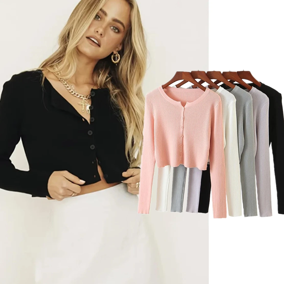 Withered 2023 Ins Blogger High Street Single Breasted Short Long Sleeve Knitted Cardigans Women Tops
Withered 2023 Ins Blogger High Street Single Breasted Short Long Sleeve Knitted Cardigans Women Tops