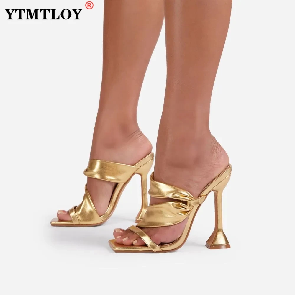 Women Party Shoes Summer High Heels Fish Mouth Pleated Gold Solid Stiletto Ladies Sandal Zapatos De Mujer Slippers Slides
Women Party Shoes Summer High Heels Fish Mouth Pleated Gold Solid Stiletto Ladies Sandal Zapatos De Mujer Slippers Slides