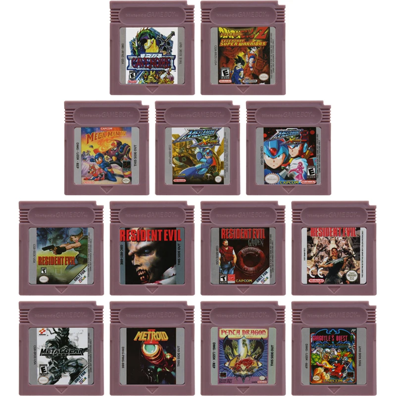 

Video Game Cartridge 16 Bit Game Console Card for GBC Adventure Games Series Mega Man Metroid II DX Resident Eevill