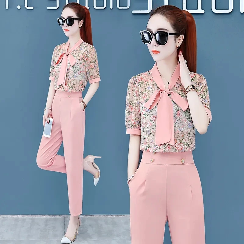 High Quality Designer Spring Suit Womens Pants 2 Piece Set Elegant Office Lady Outfits Hit Color Blouse and Pants Fashion Sets
High Quality Designer Spring Suit Womens Pants 2 Piece Set Elegant Office Lady Outfits Hit Color Blouse and Pants Fashion Sets