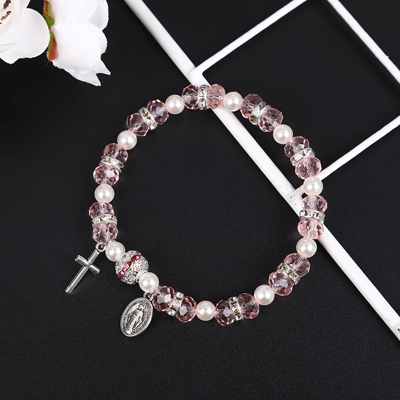 Nazareth Store Religious Cross Bracelet Christian Classic Beaded Bangle with Pink Crystal Beads Sacred Gift for Teen Girls Jewel
Nazareth Store Religious Cross Bracelet Christian Classic Beaded Bangle with Pink Crystal Beads Sacred Gift for Teen Girls Jewel