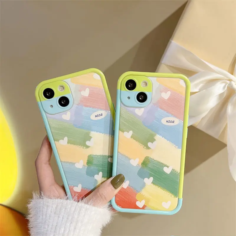 Kawaii Rainbow Love Heart Smartphone Case for iPhone 13 12 11 Pro Max XS XR X Cute Fallproof Soft Mate Back Rubber Cover
Kawaii Rainbow Love Heart Smartphone Case for iPhone 13 12 11 Pro Max XS XR X Cute Fallproof Soft Mate Back Rubber Cover