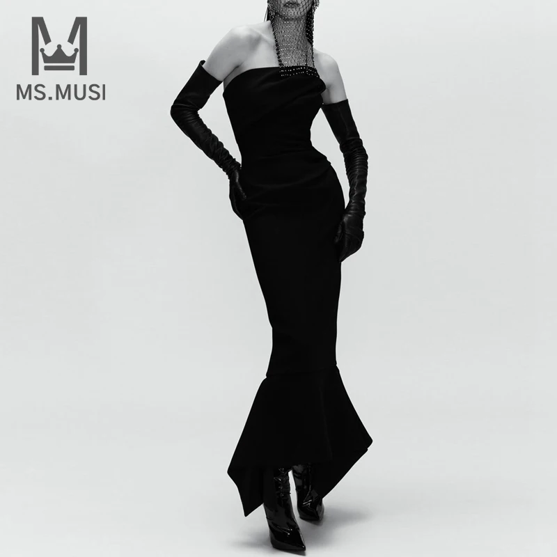 Новинка 2023, модное женское сексуальное платье MSMUSI без бретелек, с драпировкой, оборками и оборками, без рукавов, с открытой спиной, обтягивающее платье макси для клуба 
Новинка 2023, модное женское сексуальное платье MSMUSI без бретелек, с драпировкой, оборками и оборками, без рукавов, с открытой спиной, обтягивающее платье макси для клуба