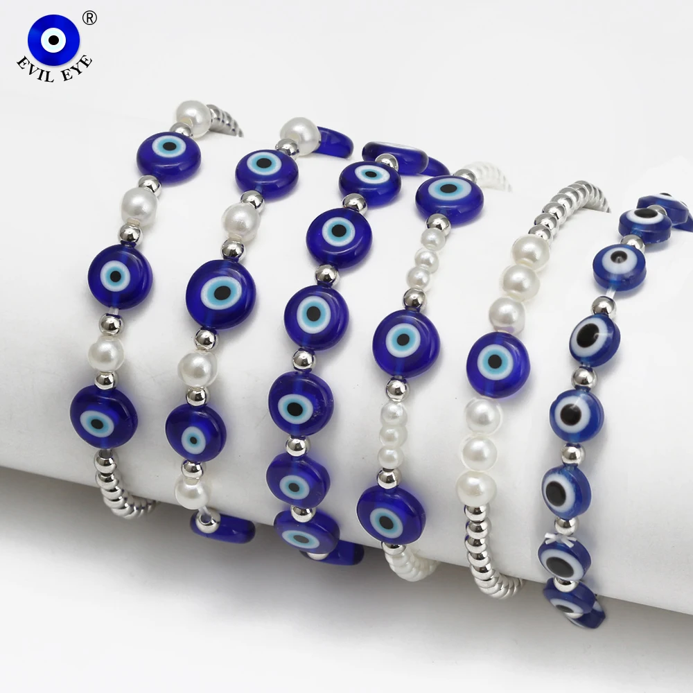 EVIL EYE Adjustable Imitation Pearl Blue Evil Eye Bead Bracelet Adjustable Copper Beaded Bracelet for Women Girls Men BE948
EVIL EYE Adjustable Imitation Pearl Blue Evil Eye Bead Bracelet Adjustable Copper Beaded Bracelet for Women Girls Men BE948
