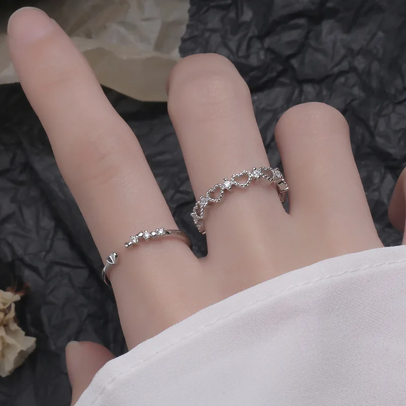 Korean Fashion Inlaid Zircon Opening Adjustable Ring Finger Index Finger Rings for Proposing Give Girlfriend A Love Ring Jewelry
Korean Fashion Inlaid Zircon Opening Adjustable Ring Finger Index Finger Rings for Proposing Give Girlfriend A Love Ring Jewelry