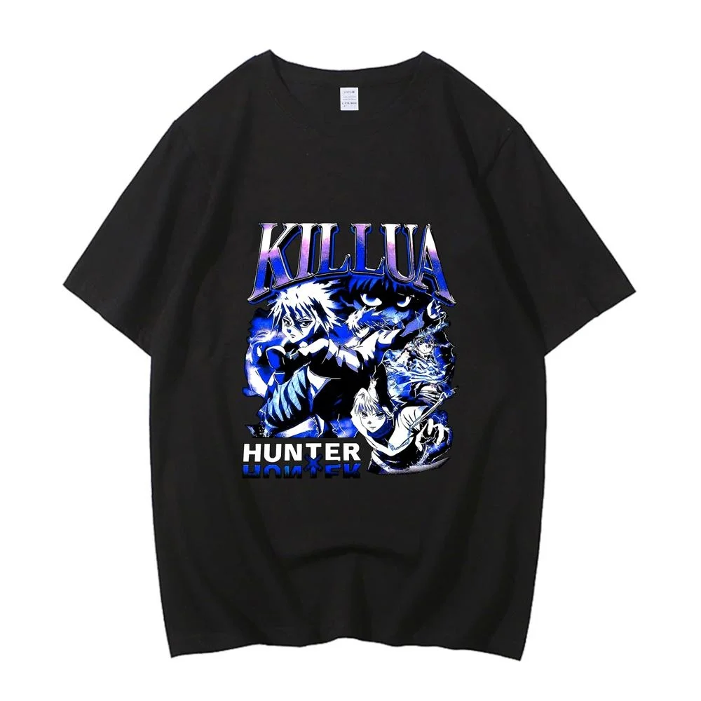 

Killua Hunter x Hunter Hisoka Kurapika Zoldyck, футболки из чистого хлопка европейского размера, японские мужские футболки y2k, одежда унисекс