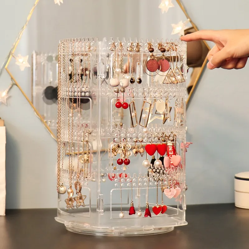 Transparent Storage Box Women Jewelry Display Rack 360 Degree Rotation Storage Holder Ring Necklace Earrings Jewelry Organizer
Transparent Storage Box Women Jewelry Display Rack 360 Degree Rotation Storage Holder Ring Necklace Earrings Jewelry Organizer