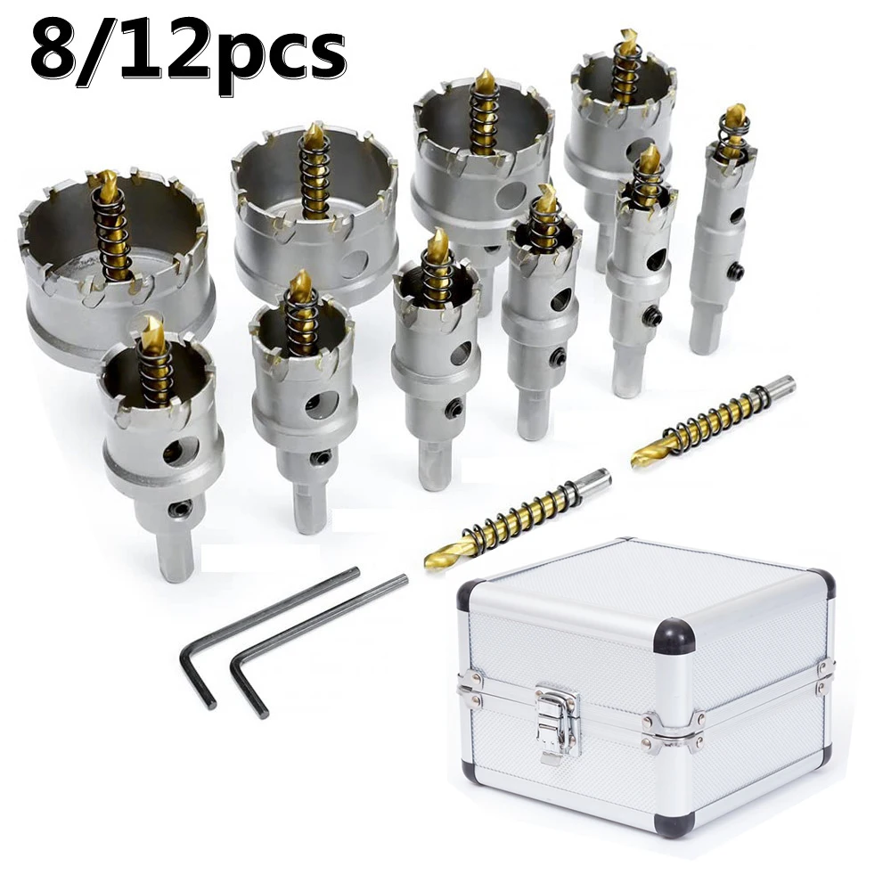 8/12PCS Hole Saw Drill Bits Alloy Carbide Cobalt Steel Cutter Stainless Steel Plate Iron Metal Cutting Kit
8/12PCS Hole Saw Drill Bits Alloy Carbide Cobalt Steel Cutter Stainless Steel Plate Iron Metal Cutting Kit
