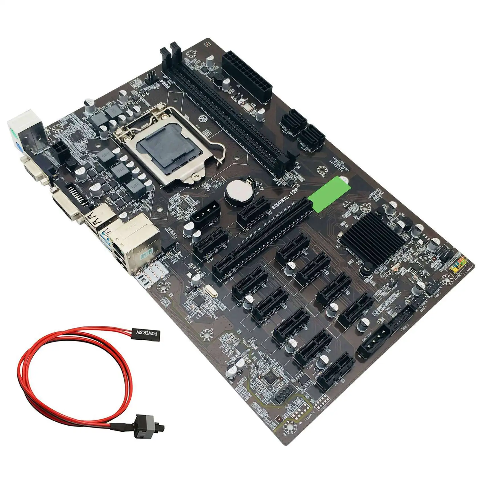 B250 BTC Mining Motherboard with Switch Cable LGA 1151 DDR4 12XGraphics Card Slot SATA3.0 USB3.0 for BTC Miner Mining
B250 BTC Mining Motherboard with Switch Cable LGA 1151 DDR4 12XGraphics Card Slot SATA3.0 USB3.0 for BTC Miner Mining
