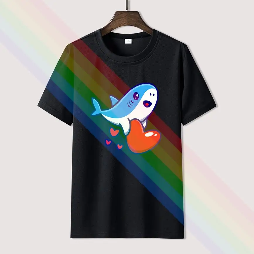 Cute Shark Hold Heart Funny Summer Print T Shirt Clothes Popular Shirt Cotton Tees Amazing Short Sleeve Unique Unisex Tops 
Cute Shark Hold Heart Funny Summer Print T Shirt Clothes Popular Shirt Cotton Tees Amazing Short Sleeve Unique Unisex Tops