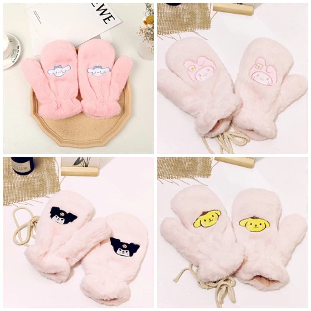 Kawaii Girls Plush Winter Warm Gloves Sanrio Kuromi My Melody Cinnamoroll Pom Pom Purin Anime Cartoon Soft Thick Women Mittens
Kawaii Girls Plush Winter Warm Gloves Sanrio Kuromi My Melody Cinnamoroll Pom Pom Purin Anime Cartoon Soft Thick Women Mittens
