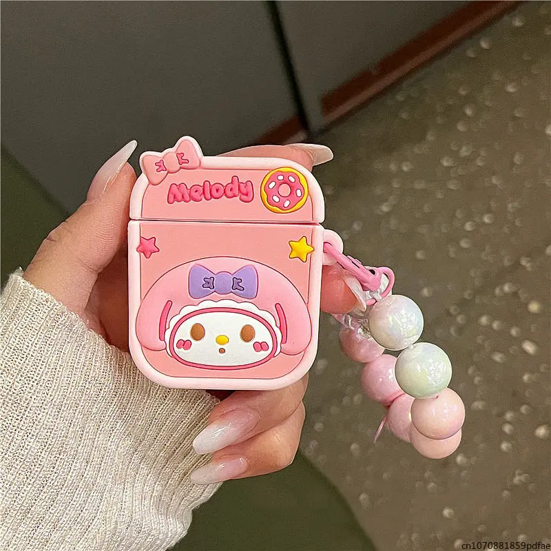 

Cartoon 3D Sanrio My Melody with Bracelet for Apple AirPods 1 2 3 Pro 2 Case IPhone Earphone Accessories Air Pod Silicone Cover