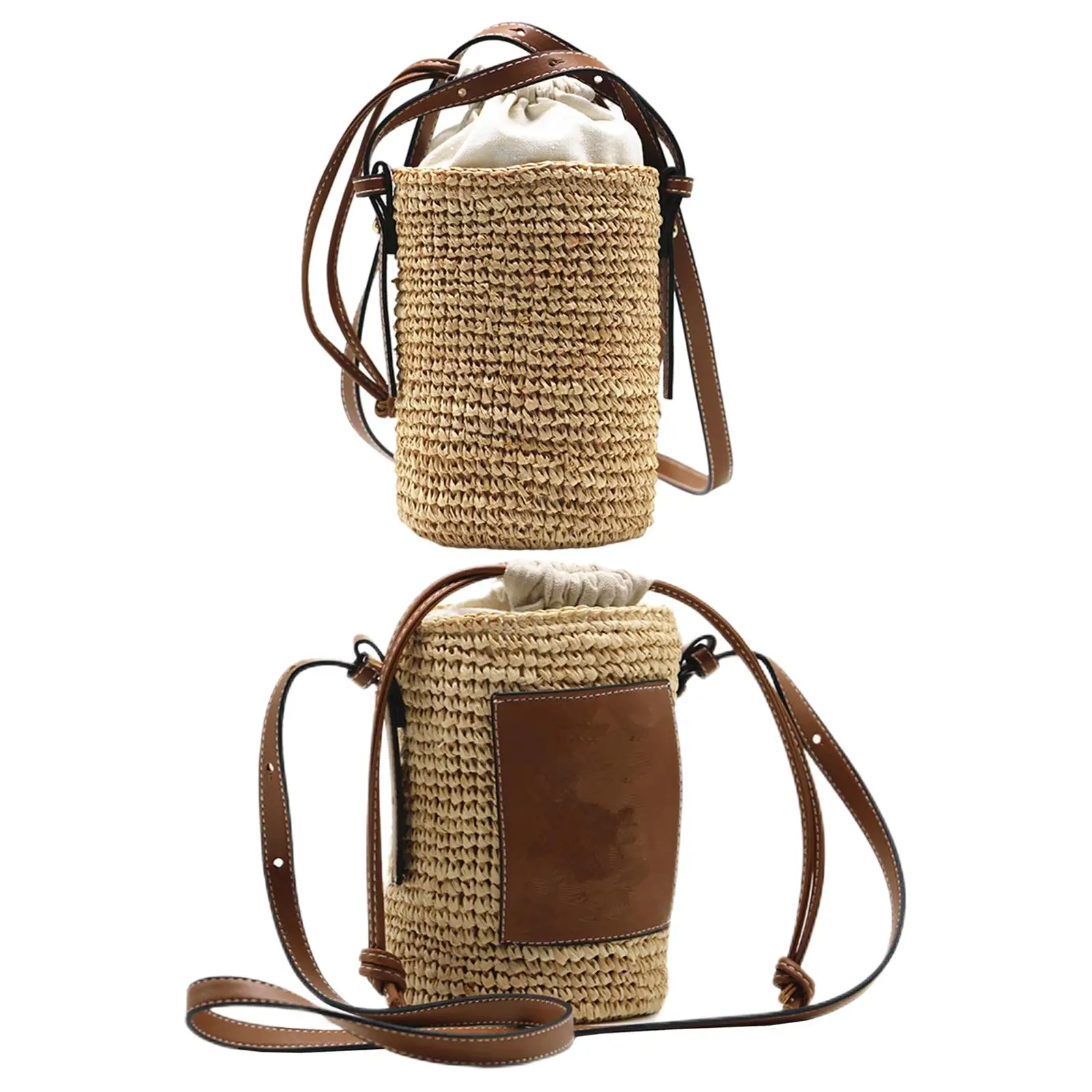Handwoven Women Round Straw Tote Drum Bags Weaving Handbag Shoulder Bags Fashion Round Barrel Crossbody Bag for Travelling Work 
Handwoven Women Round Straw Tote Drum Bags Weaving Handbag Shoulder Bags Fashion Round Barrel Crossbody Bag for Travelling Work