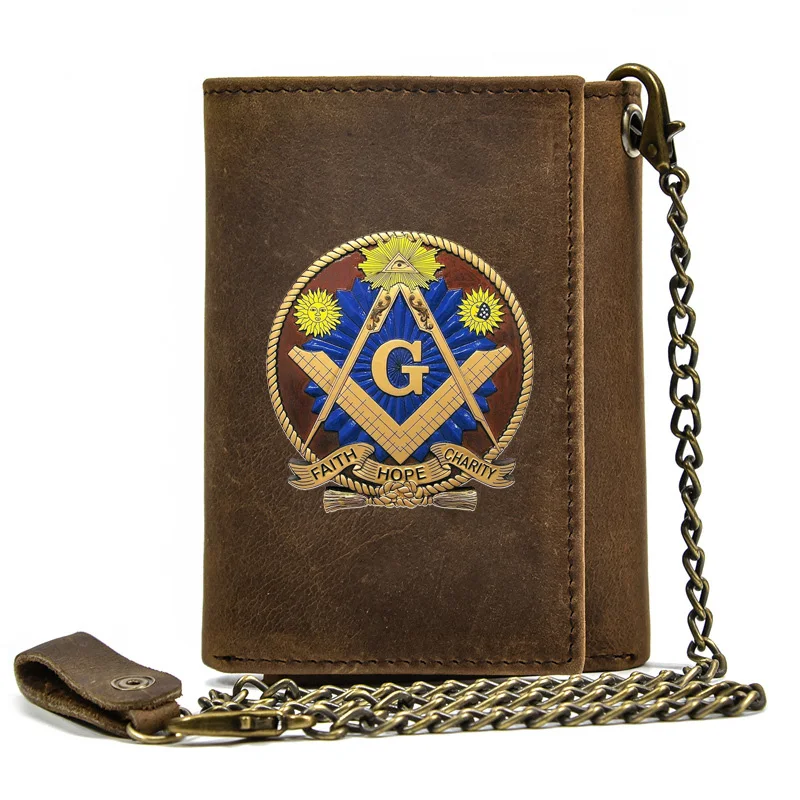 High Quality Men Genuine Leather Wallet Anti Theft Hasp With Iron Chain Mason Faith Hope Charity Cover Card Holder Short Purse
High Quality Men Genuine Leather Wallet Anti Theft Hasp With Iron Chain Mason Faith Hope Charity Cover Card Holder Short Purse