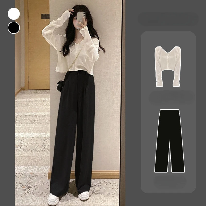 Spring and Autumn Suit Female Wear 2023 New Fashion Temperament Wide Leg Pants Casual Temperament Two-piece Suit
Spring and Autumn Suit Female Wear 2023 New Fashion Temperament Wide Leg Pants Casual Temperament Two-piece Suit