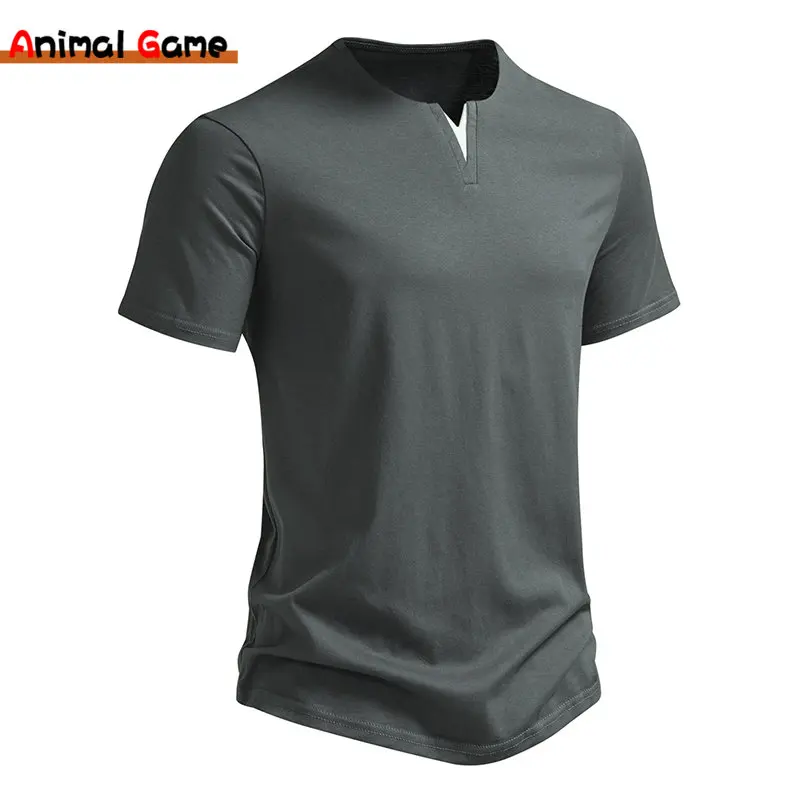 Summer New Mens V-neck Short Sleeved Tshirts Cotton T-shirt Solid Color Sports Oversized T Shirt S-XXL
Summer New Mens V-neck Short Sleeved Tshirts Cotton T-shirt Solid Color Sports Oversized T Shirt S-XXL
