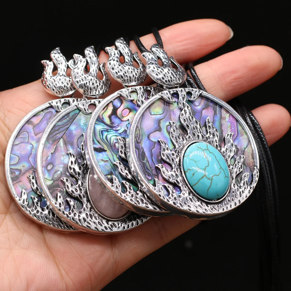 Natural Freshwater Shell Round Rose Quartz Turquoise Pendant Necklace Exquisite DIY Necklaces Jewelry Mother-of-pearl Shells
Natural Freshwater Shell Round Rose Quartz Turquoise Pendant Necklace Exquisite DIY Necklaces Jewelry Mother-of-pearl Shells