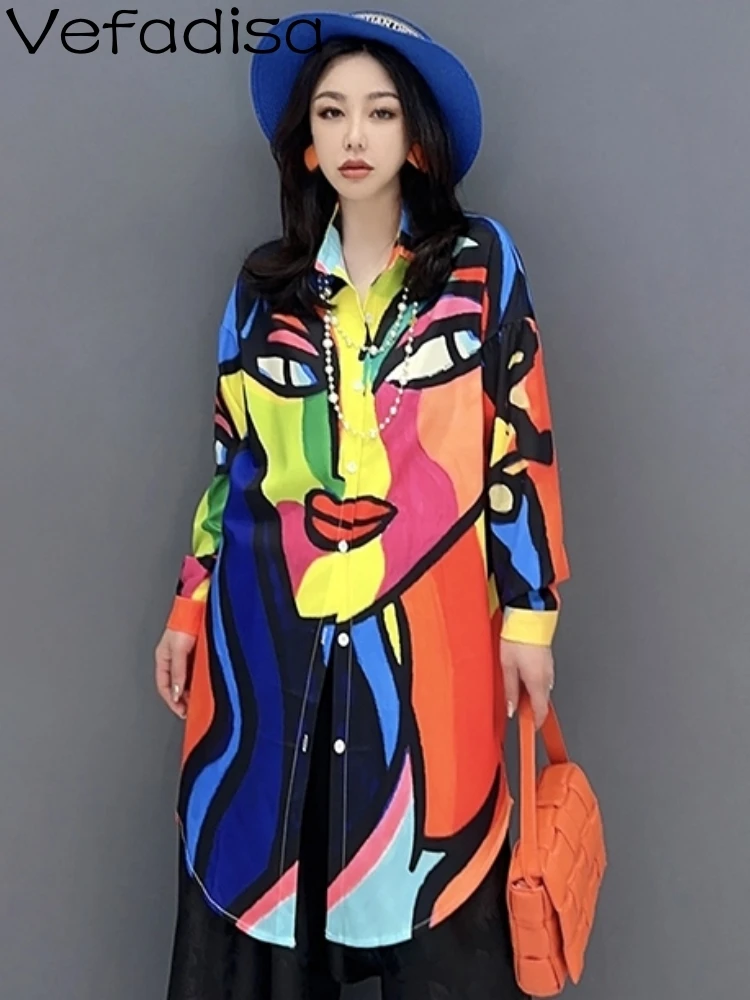Vefadisa 2023 Spring New Women Shirt Dress Fashion POLO Collar Print Graffiti Colorful Personalized Blouse Trendy Girl Top ZY960
Vefadisa 2023 Spring New Women Shirt Dress Fashion POLO Collar Print Graffiti Colorful Personalized Blouse Trendy Girl Top ZY960