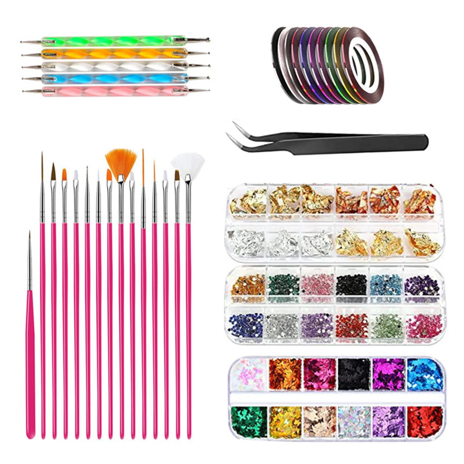 Nail Design Kit Nail Art Kits Nail Art Set With Nail Dotting Tool Nail Dust Brushes Nail Art Stickers For Beginners
Nail Design Kit Nail Art Kits Nail Art Set With Nail Dotting Tool Nail Dust Brushes Nail Art Stickers For Beginners