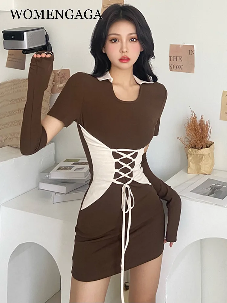 WOMENGAGA Bandage Belt Tops Girl Fashion Design Slim Mini Dress Polo Neck High Waist Long Sleeve Slim Dresses Women IW5D
WOMENGAGA Bandage Belt Tops Girl Fashion Design Slim Mini Dress Polo Neck High Waist Long Sleeve Slim Dresses Women IW5D