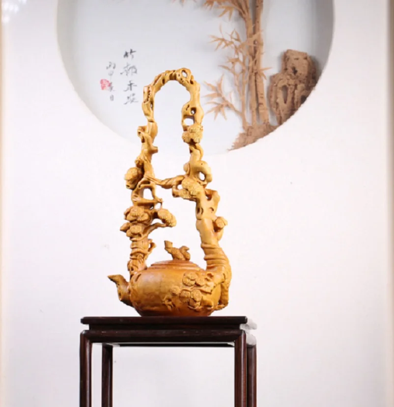 Lobular Boxwood Wood Carving Crafts Teapot Decoration Solid Wood Carving Antique Shelf Living Room Curio Cabinet Ornamental Gift
Lobular Boxwood Wood Carving Crafts Teapot Decoration Solid Wood Carving Antique Shelf Living Room Curio Cabinet Ornamental Gift