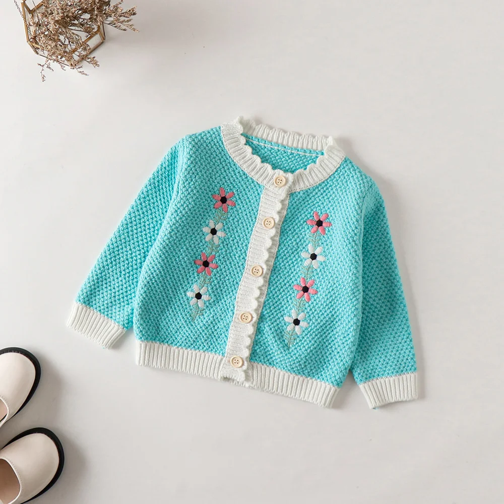 2022 Spring Autumn Clothes Infant Children Embroidered Female Baby Suit Knitted Cardigan Clothes Climbing 
2022 Spring Autumn Clothes Infant Children Embroidered Female Baby Suit Knitted Cardigan Clothes Climbing