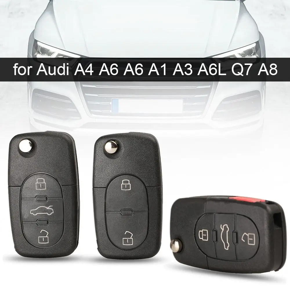 

2/3/4 кнопочный Автомобильный ключ, флип-чехол для автомобильного ключа с открытым лезвием для Audi A4, A6, A1, A3, A6L, Q7, A8