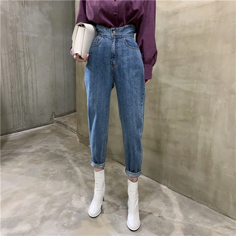 Women's High Waist Jeans Loose Straight Denim Pants Female Pockets Button Chic Trousers Pants 2021 New Vintage Blue Streetwear
Women's High Waist Jeans Loose Straight Denim Pants Female Pockets Button Chic Trousers Pants 2021 New Vintage Blue Streetwear