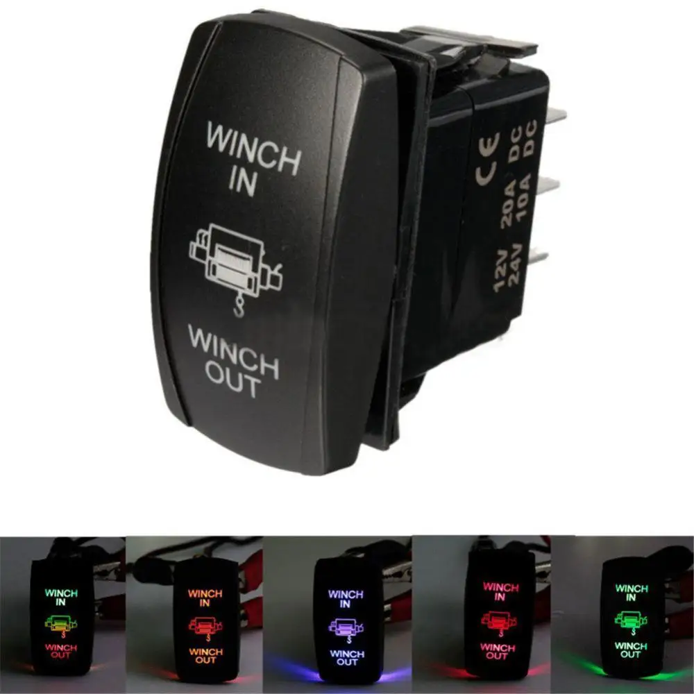 12V 24V 7-Pin Dual LED Light Winch In Out ON-OFF-ON Laser Boat UTV Rocker Switch
12V 24V 7-Pin Dual LED Light Winch In Out ON-OFF-ON Laser Boat UTV Rocker Switch