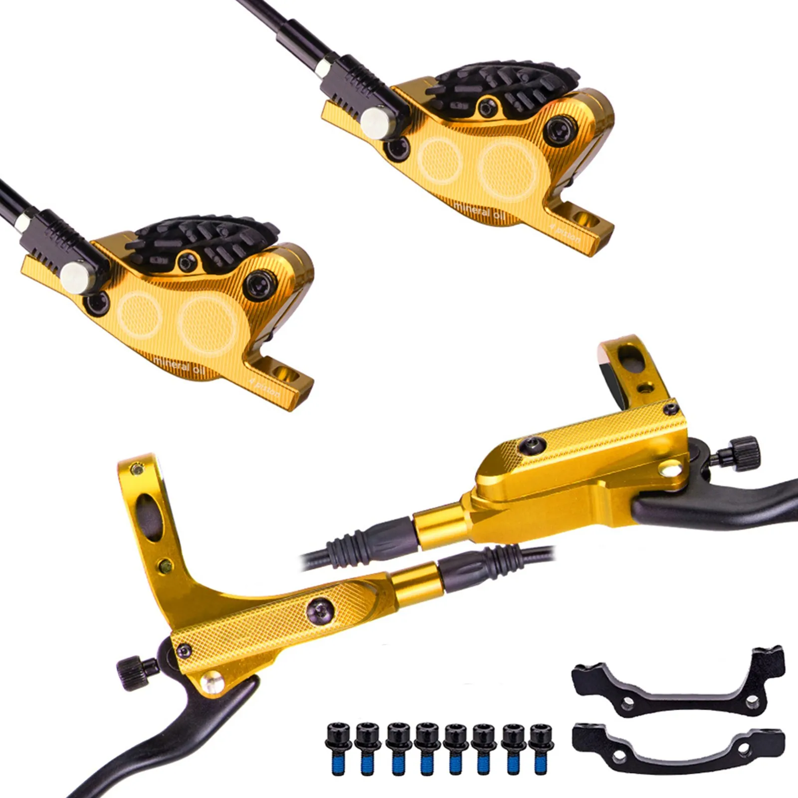 MTB Hydraulic Disc Brakes Set Bicycle Oil Pressure 4 Piston Driving Brake Caliper Front Rear Bicycle Hydraulic Disc Brake Kit
MTB Hydraulic Disc Brakes Set Bicycle Oil Pressure 4 Piston Driving Brake Caliper Front Rear Bicycle Hydraulic Disc Brake Kit