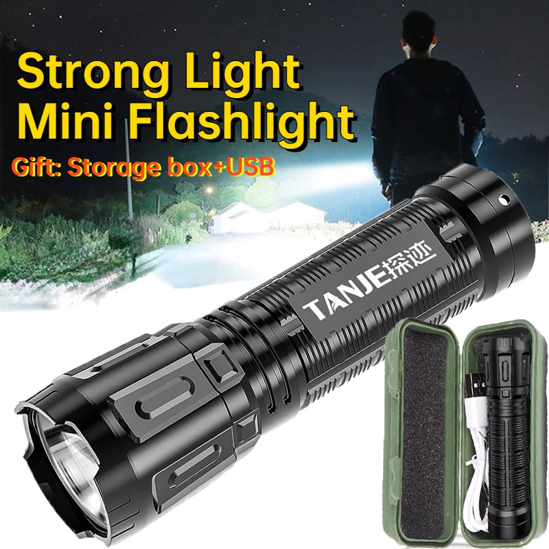 Mini Strong Light Flashlight USB Rechargeable 3 Modes Work Light Waterproof LED Flashlights Tactical Torch for Camping/Hiking
Mini Strong Light Flashlight USB Rechargeable 3 Modes Work Light Waterproof LED Flashlights Tactical Torch for Camping/Hiking