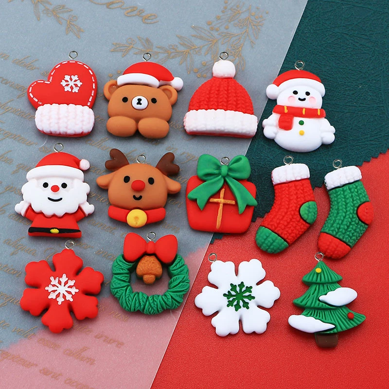 Resin Flatback Christmas Series Charms For Jewelry Making Craft DIY Pendants Earrings Bracelets Handmade Cute Floating Craft
Resin Flatback Christmas Series Charms For Jewelry Making Craft DIY Pendants Earrings Bracelets Handmade Cute Floating Craft