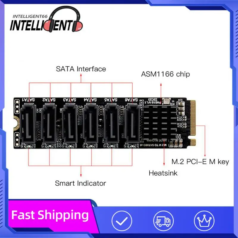 Плата расширения для рассеивания тепла из алюминиевого сплава с индикатором Φ Sata3.0 6g высокоскоростной адаптер расширения 
Плата расширения для рассеивания тепла из алюминиевого сплава с индикатором Φ Sata3.0 6g высокоскоростной адаптер расширения